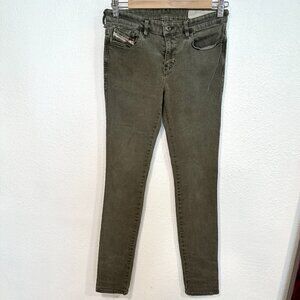 Diesel Skinzee Stretch Jeans Gray Sage Color Wash #0851W Super Slim Womens Sz 28